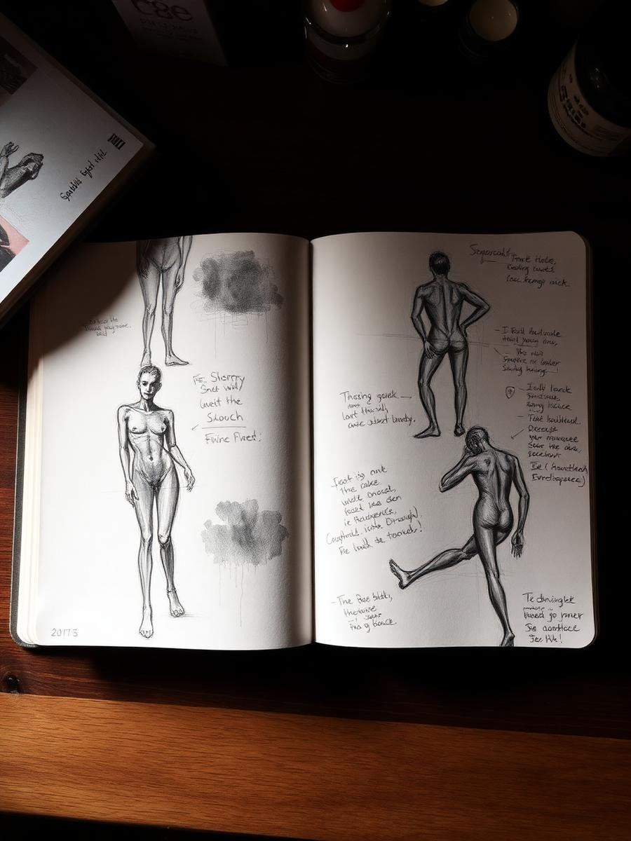 Studies before the linen.